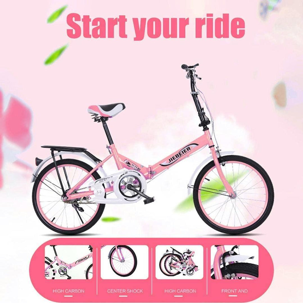 BMX Bikes 20 Inch Folding Bike for Adults 7 Speed City Cycling Bike Ultra-Light Portable Foldable Leisure Bicycles for Women Men and Teens,Students,Office Workers [US in Stock]
