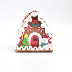 JJKFQ Christmas Decorations, Bread, Soil, Candy House Pendant, Gingerbread House with Lights, Cake Window Display, Decoration Gifts (Size : Style 2)