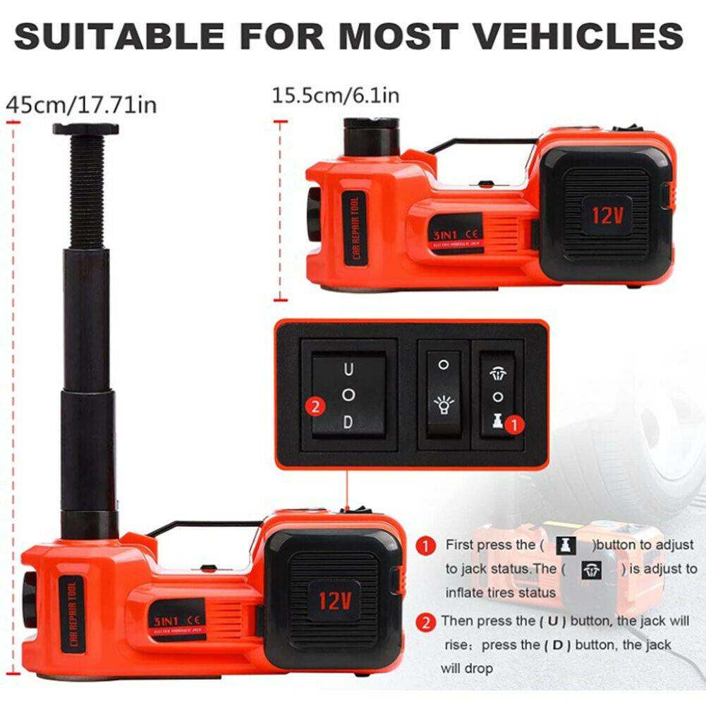 Car Jack Lift 5 Ton Electric Hydraulic Floor Jack Impact Wrench Repair Tool Kits