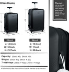 Hardside Luggage Set of 2 Piece Suitcase Set of 2 with Spinner Wheels Carry On Luggage Airline Approved and Built-In TSA Lock, Black