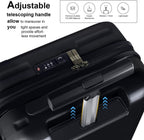 Hardside Luggage Set of 2 Piece Suitcase Set of 2 with Spinner Wheels Carry On Luggage Airline Approved and Built-In TSA Lock, Black