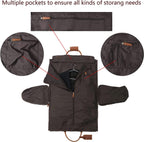 Carry On Garment Bag,Convertible Garment Bag with Shoes Compartmen Waterproof Mens Garment Bag for Travel Full Grain Leather Duffel Bag Suit Travel Bag 2 in 1 Weekender Suit Bags for Men Women