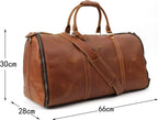 Carry On Garment Bag,Convertible Garment Bag with Shoes Compartmen Waterproof Mens Garment Bag for Travel Full Grain Leather Duffel Bag Suit Travel Bag 2 in 1 Weekender Suit Bags for Men Women