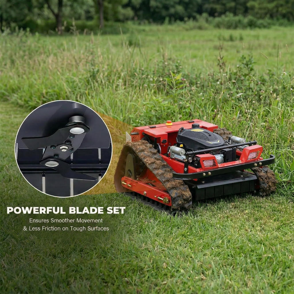 Remote Control Lawn Mower, 20 Inch Cutting Width, Adjustable Height 0.79-5.9 Inches, Track ,All-Terrain for Steep Slopes Tall Grass LarLawns