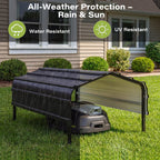 Robot Mower Garage, Outdoor StoraShed with Rust-Resistant Metal Roof, All-Weather Protection for Lawn Mowers, Garden Tool Fits Most Standard Lawn Mowers