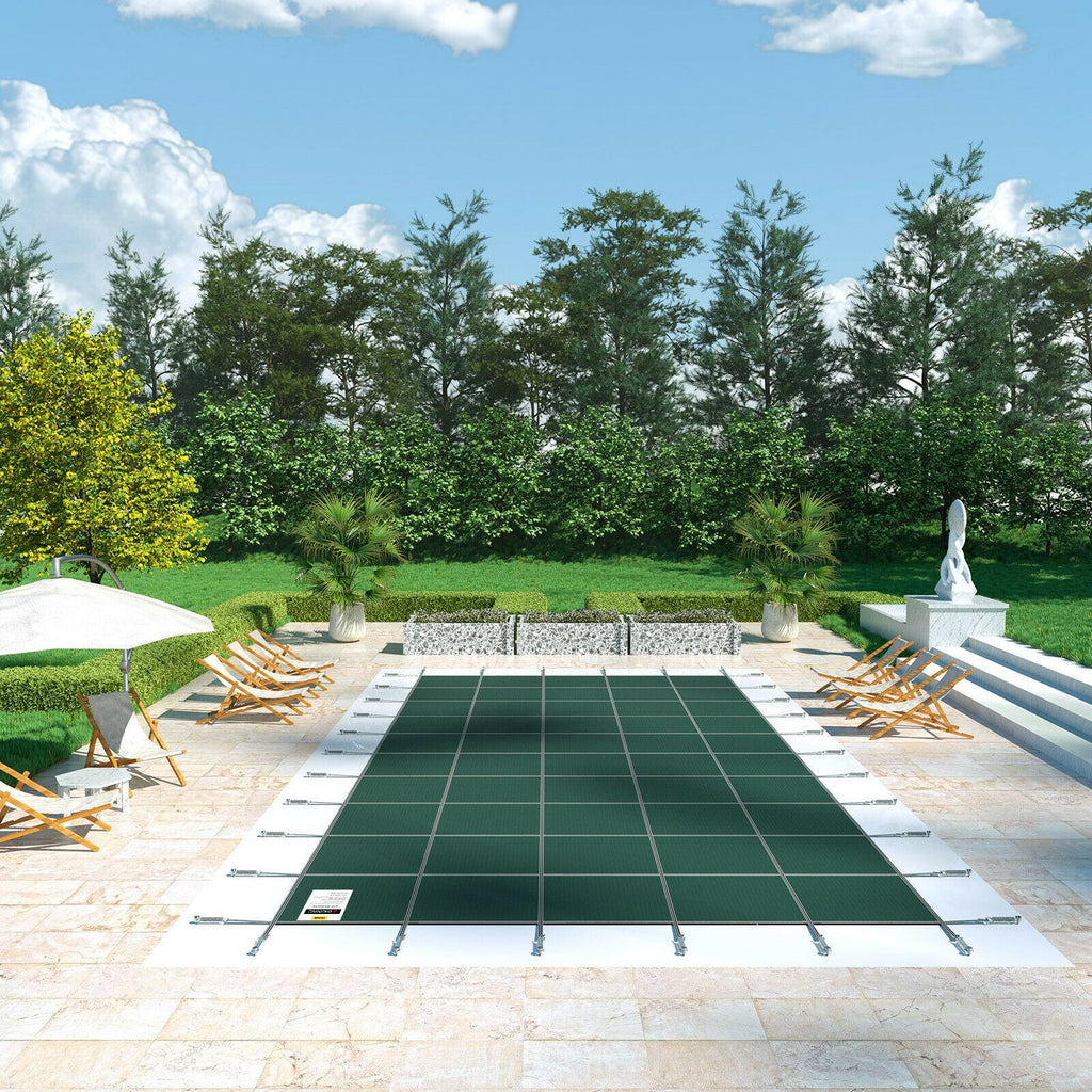 vevor safety pool cover 18x36ft rectangular in ground brass swimming pond