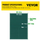 vevor safety pool cover 18x36ft rectangular in ground brass swimming pond