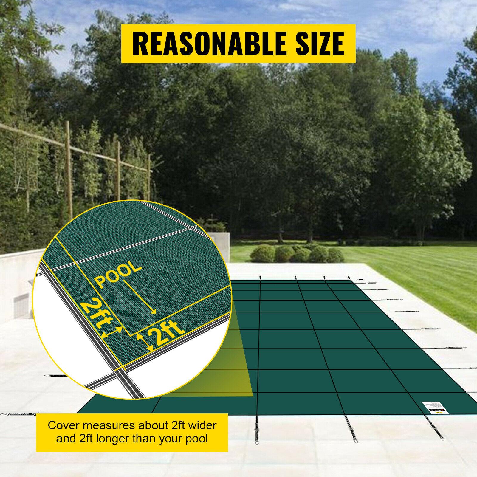 vevor safety pool cover 18x36ft rectangular in ground brass swimming pond
