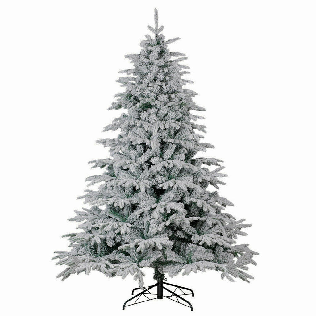 7.5 FT Premium Snow Flocked Artificial Holiday Christmas Tree 1400T White Xmas T