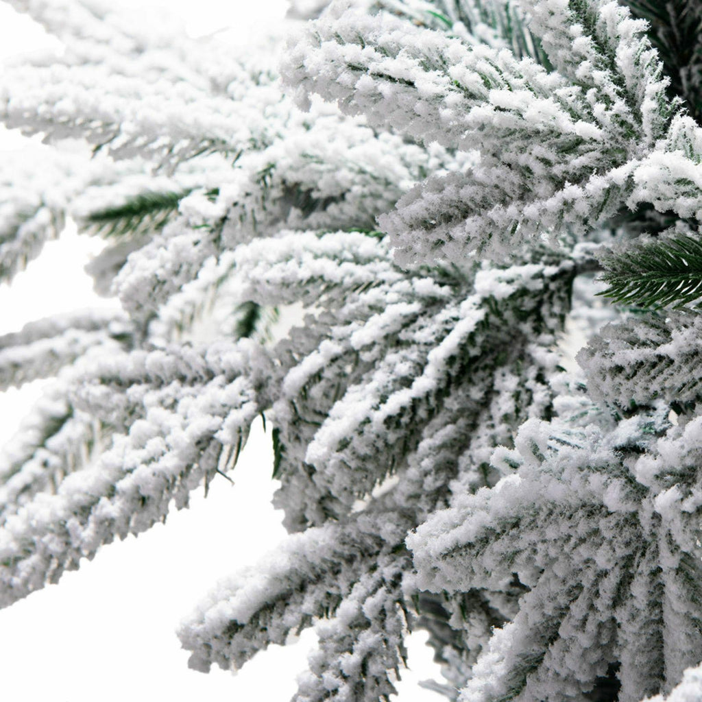 7.5 FT Premium Snow Flocked Artificial Holiday Christmas Tree 1400T White Xmas T