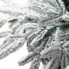 7.5 FT Premium Snow Flocked Artificial Holiday Christmas Tree 1400T White Xmas T