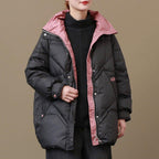 babakud loose stand collar casual winter down coat