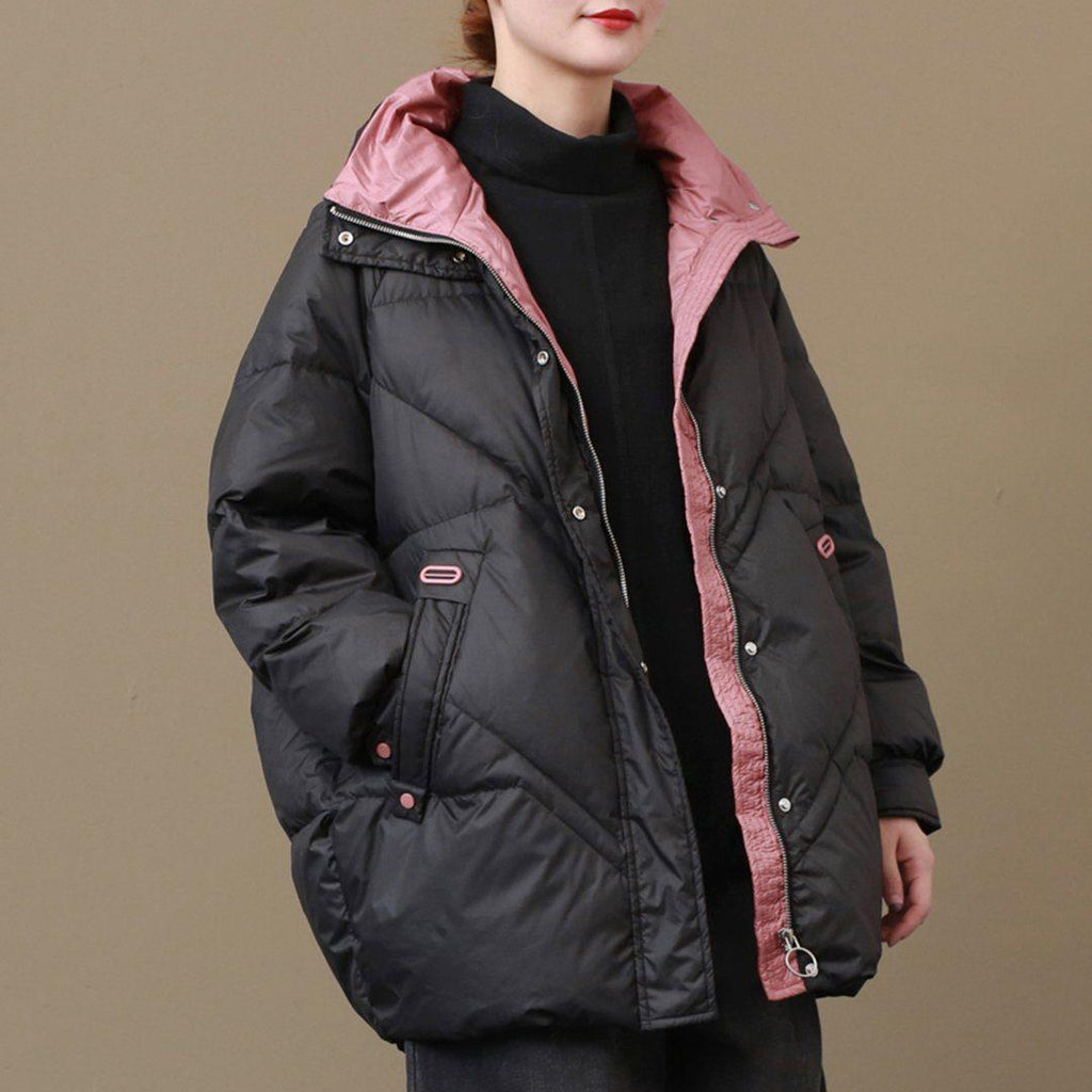 babakud loose stand collar casual winter down coat