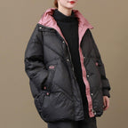 babakud loose stand collar casual winter down coat