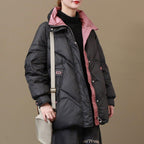 babakud loose stand collar casual winter down coat