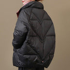 babakud loose stand collar casual winter down coat