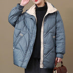 babakud loose stand collar casual winter down coat