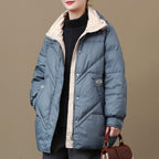 babakud loose stand collar casual winter down coat