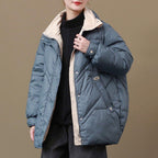 babakud loose stand collar casual winter down coat