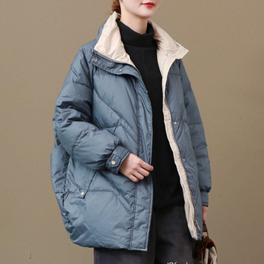 babakud loose stand collar casual winter down coat