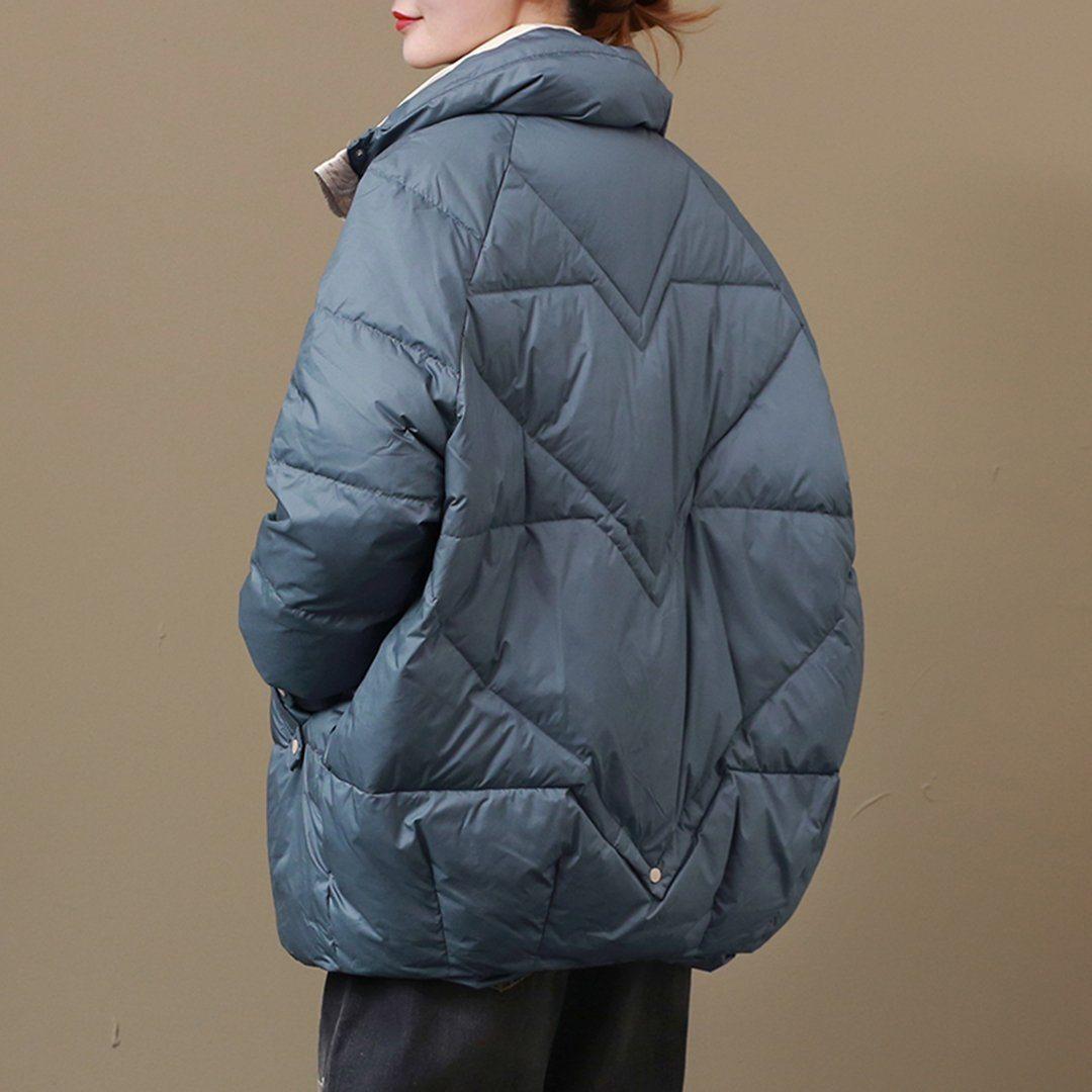 babakud loose stand collar casual winter down coat