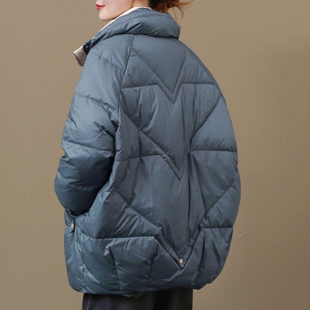 babakud loose stand collar casual winter down coat