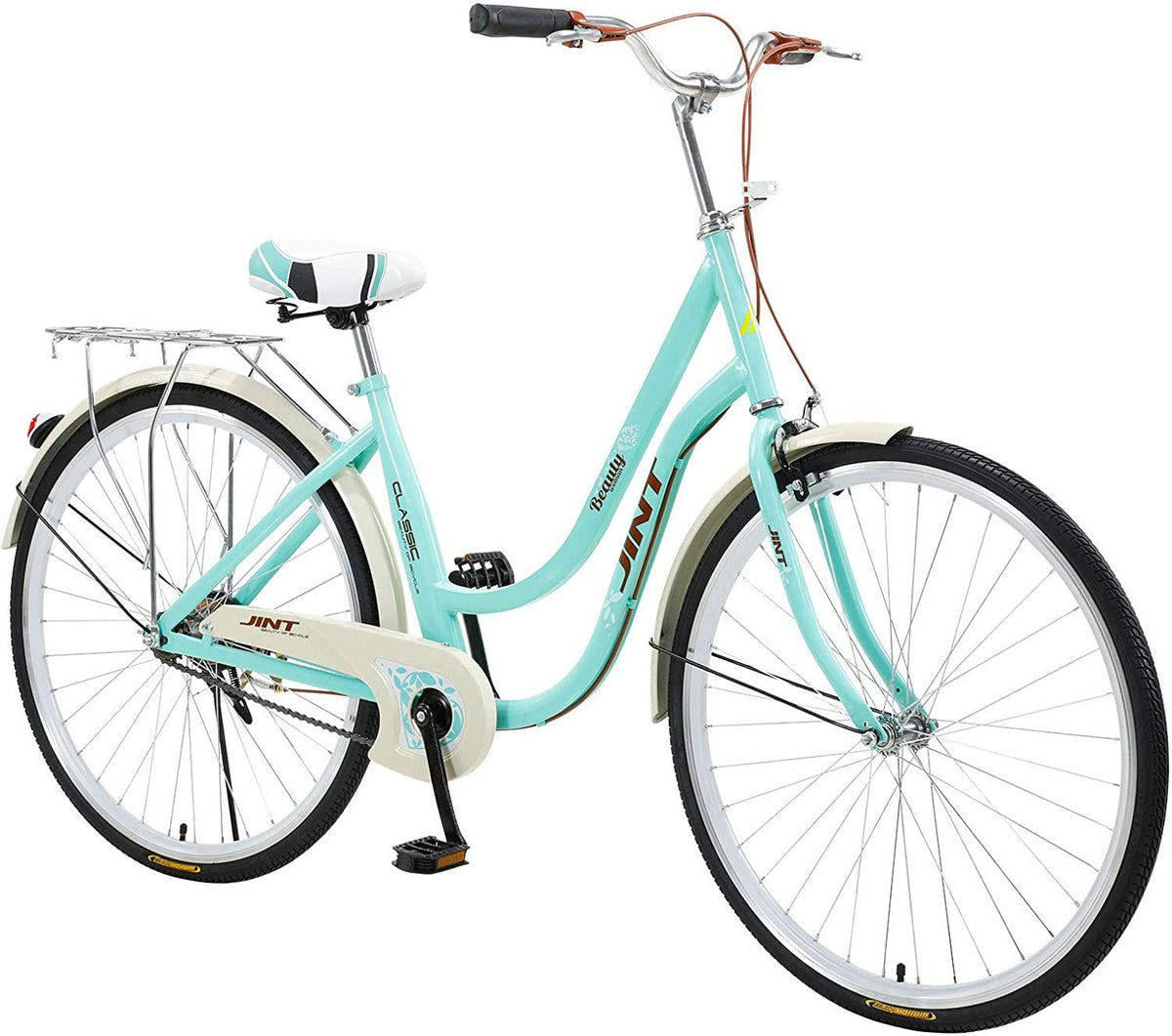 Womens Beach Complete Cruiser Bike, Women 26 Inch Bike for Women Single Speed Bike Comfortable Commuter,26-inch Wheels Classic Retro Bicycles Beach Cruiser Bike