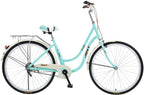 Beach Cruiser Bikes 26 inch Classic Retro Bicycles for Women Comfortable Commuter Bike for Leisure Picnics&amp;Shopping,Road Bike,Women's Seaside Travel Bicycle with Baskets&amp;Rear Racks (B)