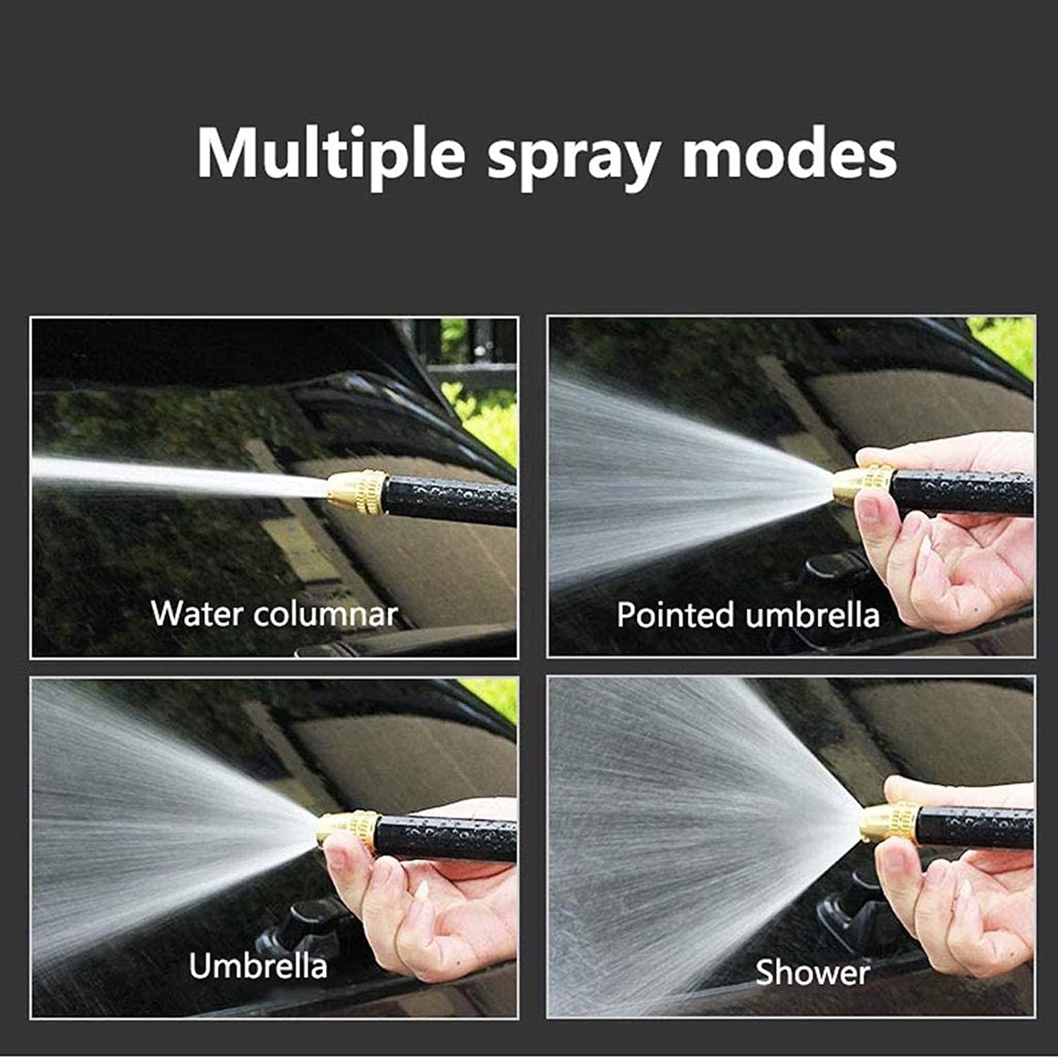HTTJDY Garden Hose Nozzle,Hose Spray Gun with Several Spray Modes and Garden Hose,with Metal Material Material,for Watering Lawns,Washing Cars & Pets