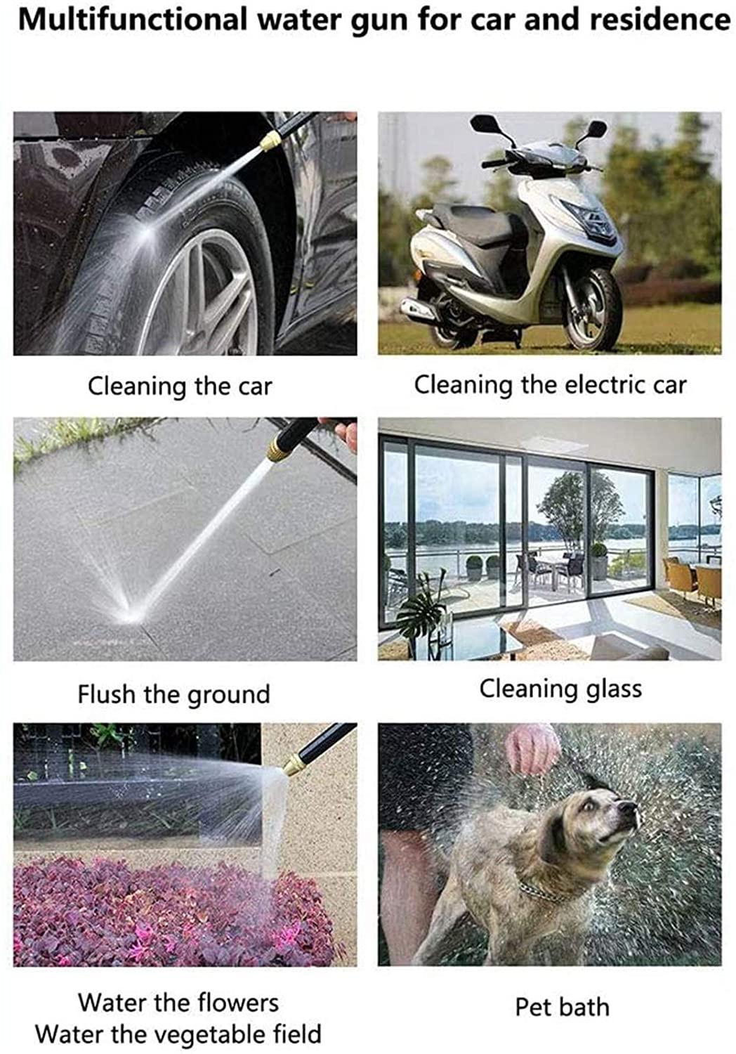 HTTJDY Garden Hose Nozzle,Hose Spray Gun with Several Spray Modes and Garden Hose,with Metal Material Material,for Watering Lawns,Washing Cars & Pets