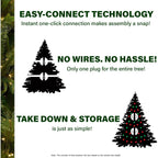 Fraser Hill Farm 6.5 Ft. Buffalo Fir Slim Artificial Christmas Tree with Multi-Color LED String Lighting