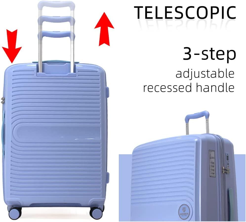 PP material Hardside Spinner, 28inch, Wear-resistant, scratch-resistant Suitcase Luggage with Wheels (28-inch, Pastel Blue Color)