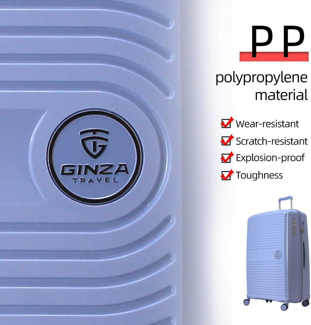 PP material Hardside Spinner, 28inch, Wear-resistant, scratch-resistant Suitcase Luggage with Wheels (28-inch, Pastel Blue Color)