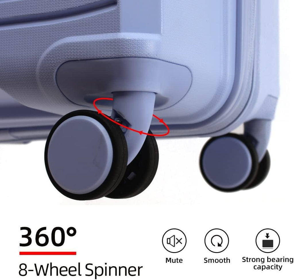 PP material Hardside Spinner, 28inch, Wear-resistant, scratch-resistant Suitcase Luggage with Wheels (28-inch, Pastel Blue Color)