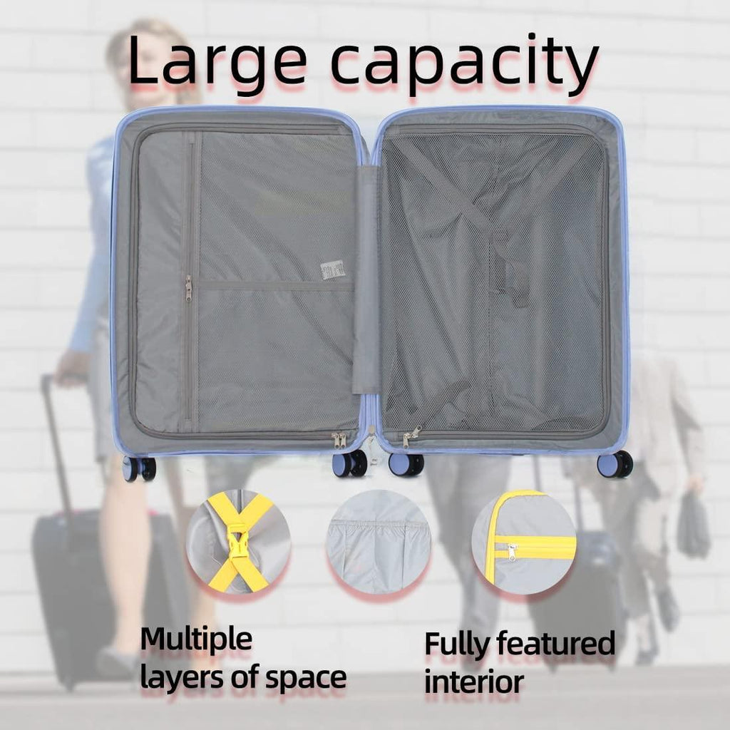 PP material Hardside Spinner, 28inch, Wear-resistant, scratch-resistant Suitcase Luggage with Wheels (28-inch, Pastel Blue Color)