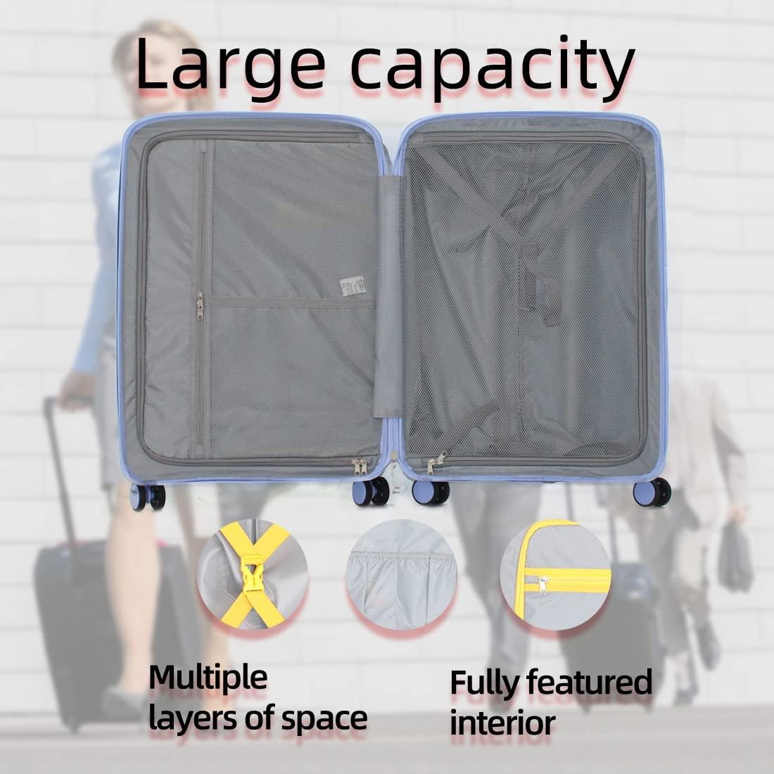 PP material Hardside Spinner, 28inch, Wear-resistant, scratch-resistant Suitcase Luggage with Wheels (28-inch, Pastel Blue Color)