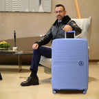 PP material Hardside Spinner, 28inch, Wear-resistant, scratch-resistant Suitcase Luggage with Wheels (28-inch, Pastel Blue Color)