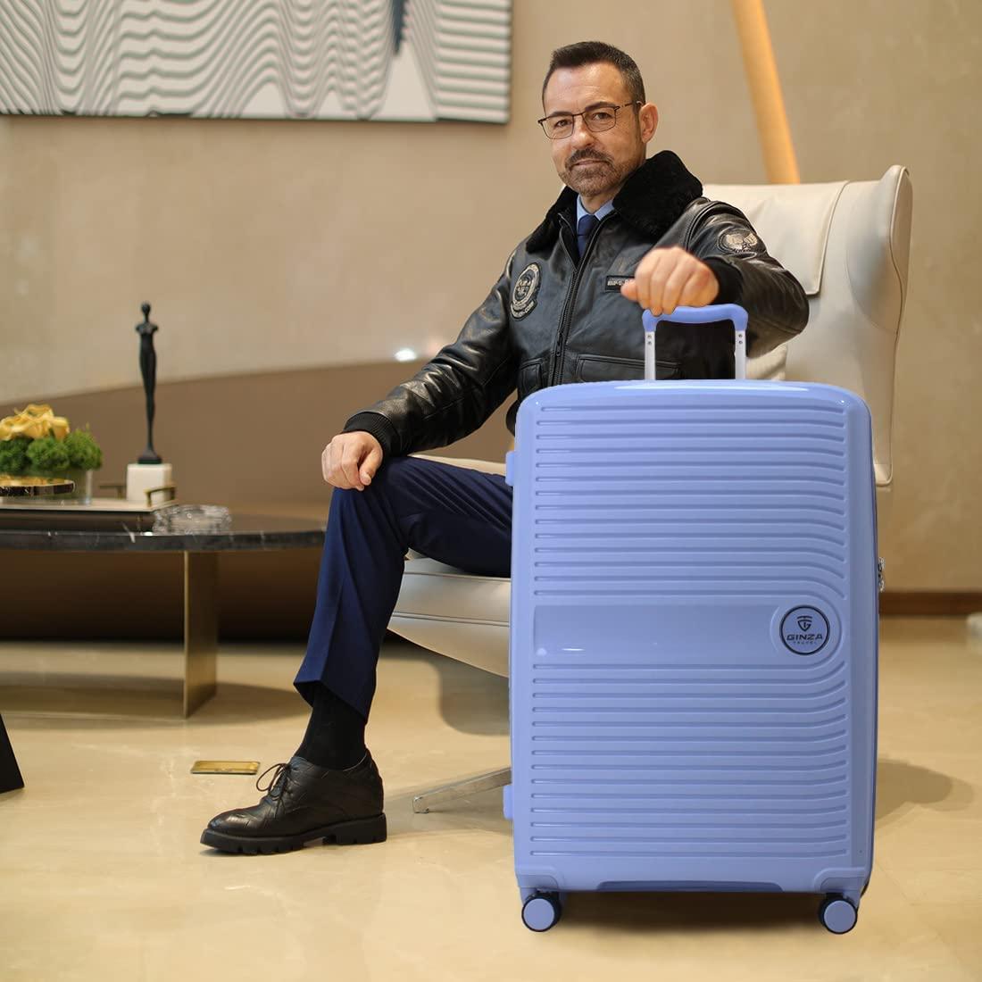 PP material Hardside Spinner, 28inch, Wear-resistant, scratch-resistant Suitcase Luggage with Wheels (28-inch, Pastel Blue Color)