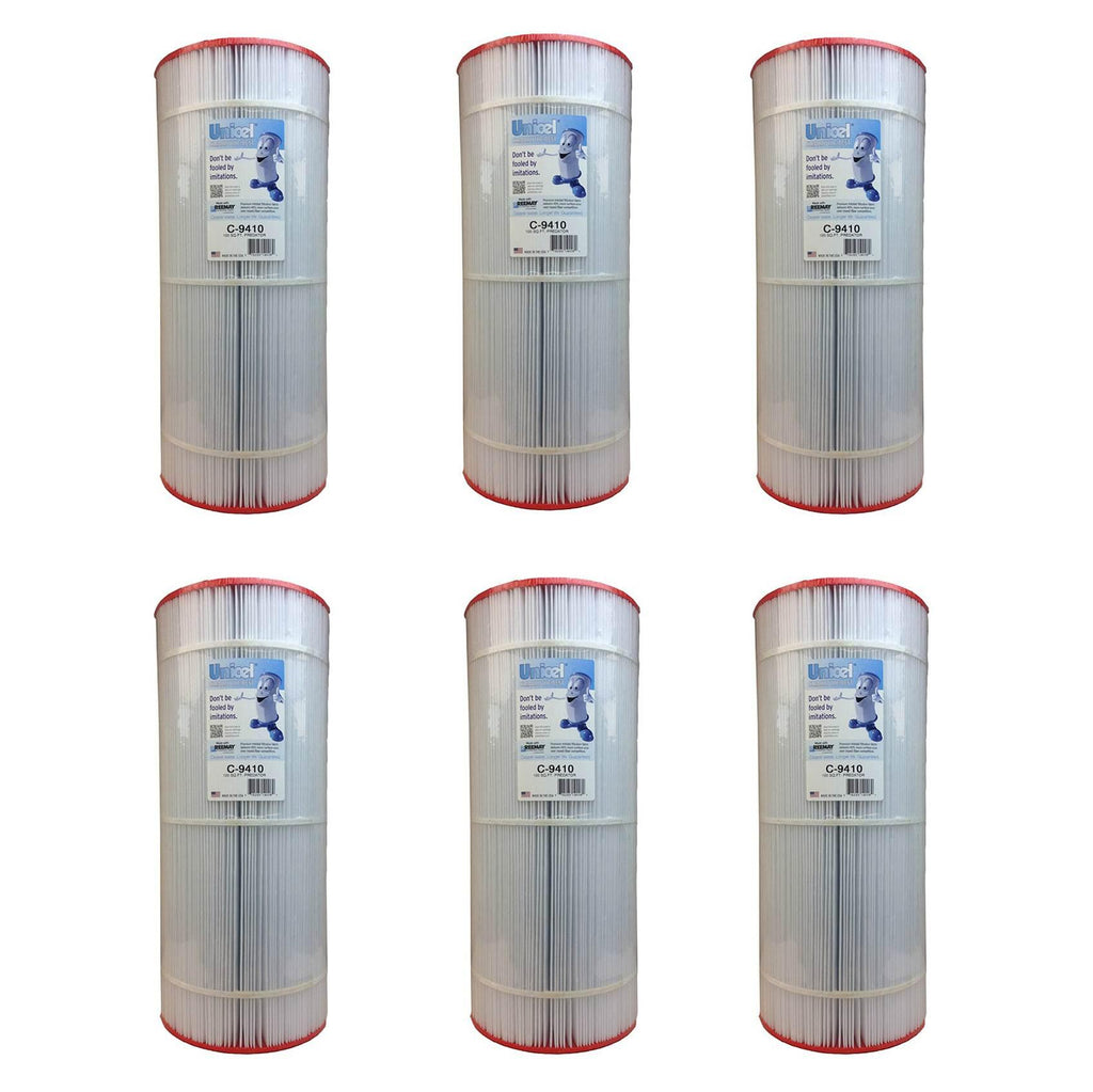 unicel 100 square feet sharp pleats swimming pool cartridge filter (6 pack)