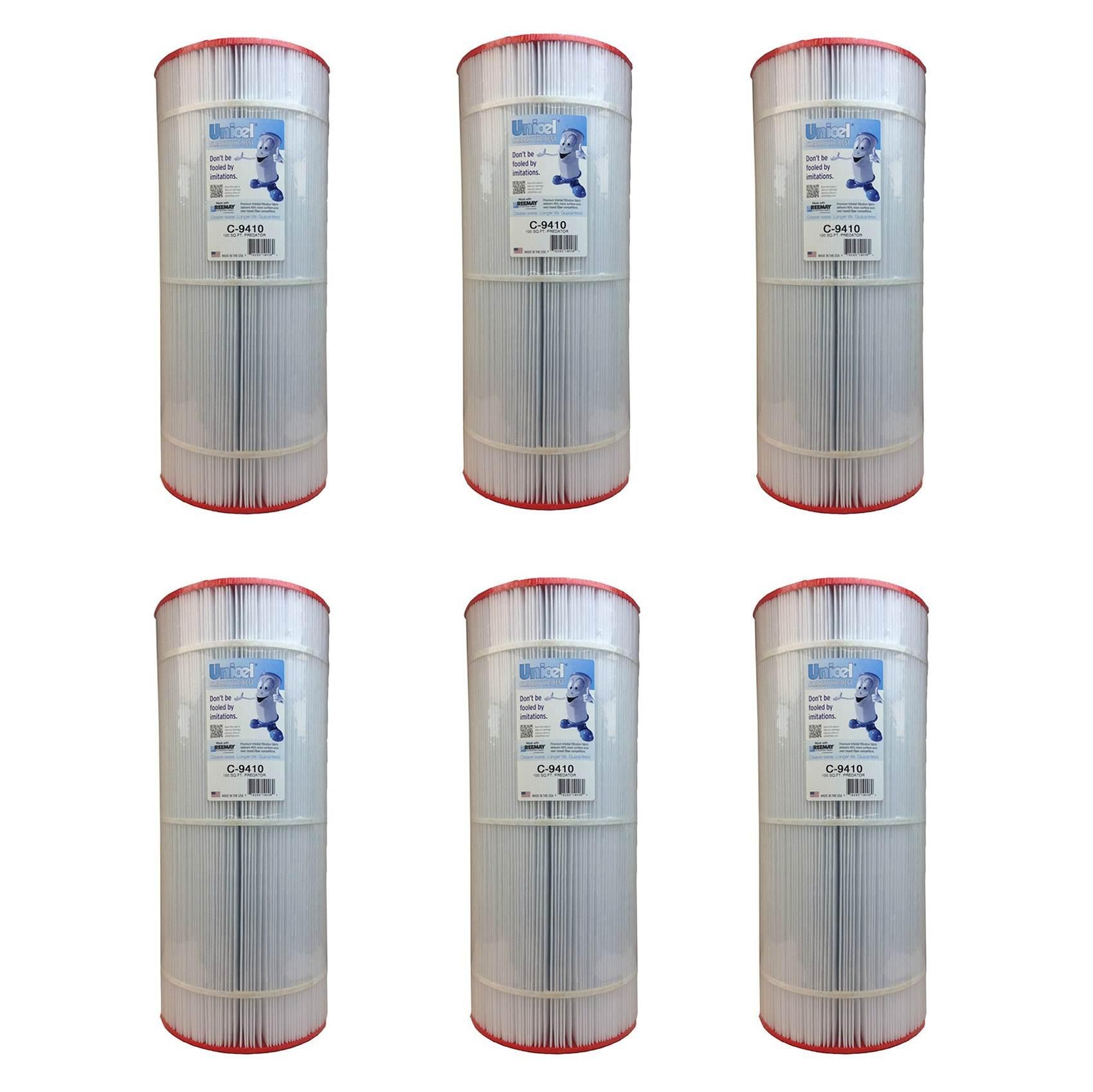 unicel 100 square feet sharp pleats swimming pool cartridge filter (6 pack)
