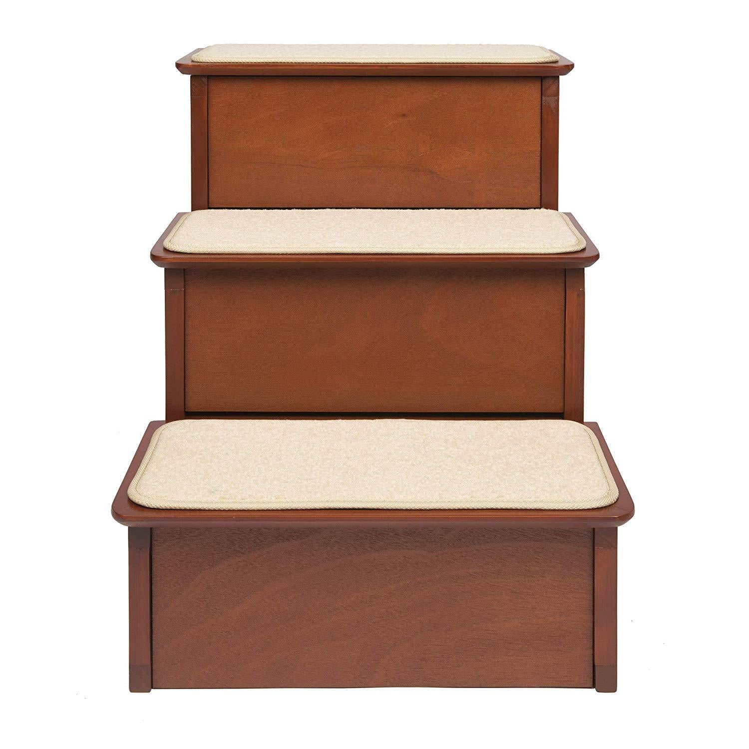 PetSafe Solvit Decorative Pet Stairs, 2-Step, Cherry Steps for Dogs and Cats, Great for Couches and Chairs