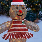 3 ft Warm White LED Gingerbread Girl and Boy Holiday Yard Decoration