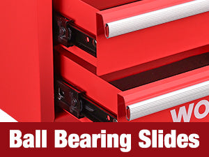 Portable Mini Metal Tool Box with 2 Drawers | Metal Tool Chest, Ball Bearing Slides, Top Storage, Latch Handle, PVC Drawer Liners, PP Feet Pads
