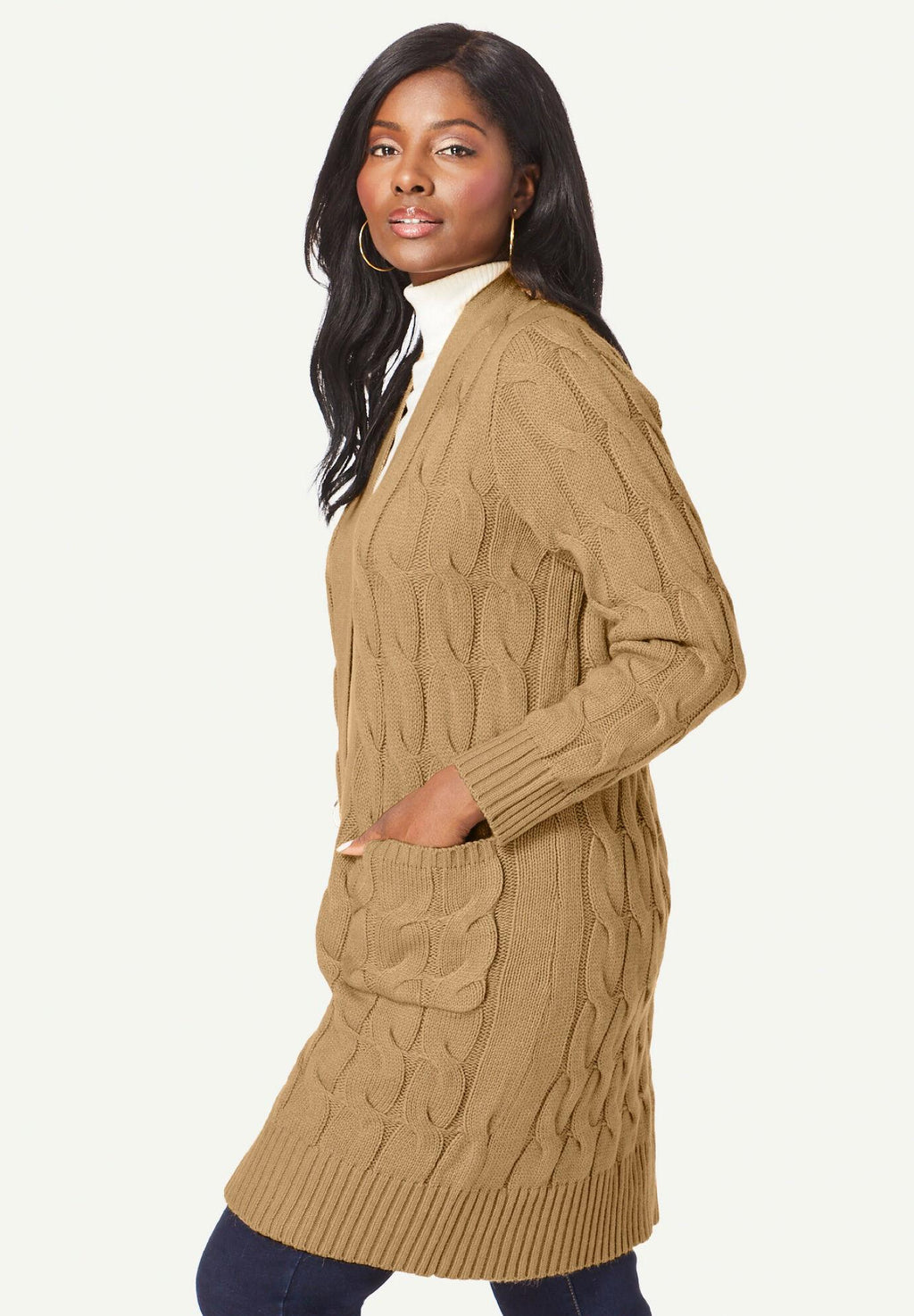 cable duster sweater