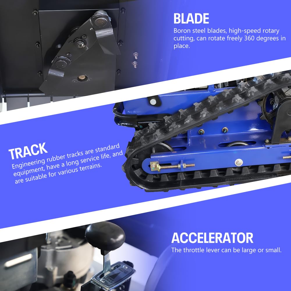 Remote Control Lawn Mower, Crawler Track All-Terrain System, Hybrid Oil-Electric Power for Steep Slopes and LarLawns, Adjustable Cutting Height