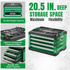 Modular Stackable StoraTool Box, 20.5 Inch, 4-Drawer Steel Box, Magnetic Auto-Lock Mechanism, Holds up to 60 Pounds