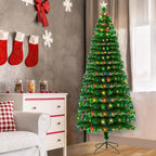Ktaxon Christmas Tree 7.5FT Fiber Optic Christmas Tree with 260 LED Lamps &amp; 260 Branches