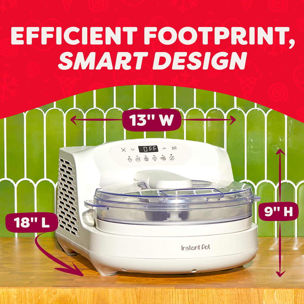 Chill Ice Cream Maker with ‑In Compressor, No Pre‑Freezing, Real Ice Cream in Minutes*, Gelato, Sorbet, Rolled, Non‑Dairy, Mix‑Ins, Easy Clean Up, Quiet, Makes Up to 2 Pints