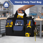 16-Inch Heavy Duty Tool Bag, 22 Pockets Empty Tool Box Organizer Storage, Soft Tote Toolbox Organization Portable Handle Carrying Work Toolbag for Electrician Mechanic, Dad Men Gifts, Blue