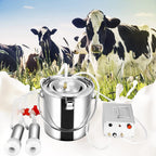 huidazhou automatic portable livestock milking equipment, electric goat milking machine for cows sheep portable pulsation milking machine single bucket piston vacuum pump, 5l